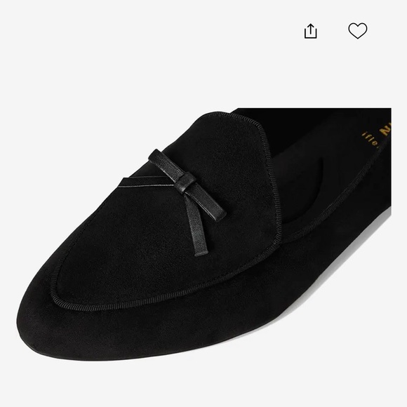 Anne Klein “Town” Suede Pointed-Tow Bow Loafers in Black, Size 9.5 - Picture 6 of 9